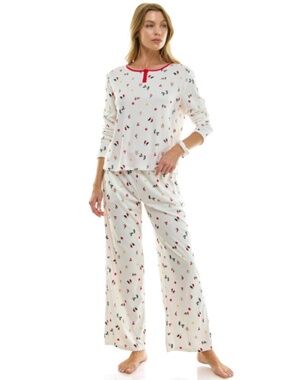 Roudelain Women's 2-Piece Printed Long-Sleeve Top and Pants Set